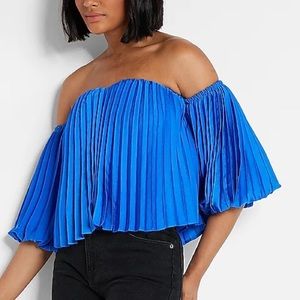 Pleated Off The Shoulder Balloon Sleeve Top$6 SALE. SEE DETAILS BELOW